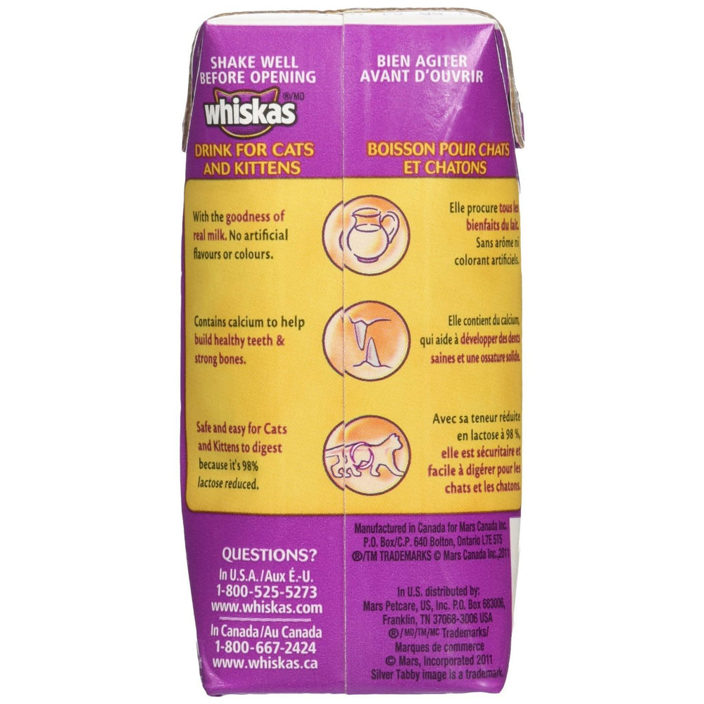 Whiskas Catmilk Plus brique ouverte gros plan montrant facilité d’utilisation