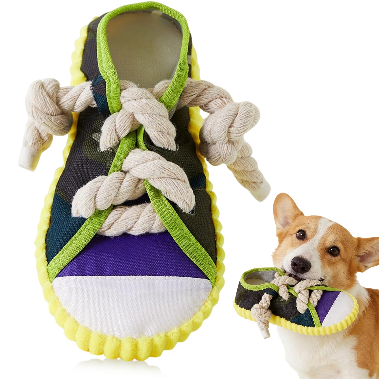 Whiskopia jouet chaussure vue de face, attire et divertit le chiot