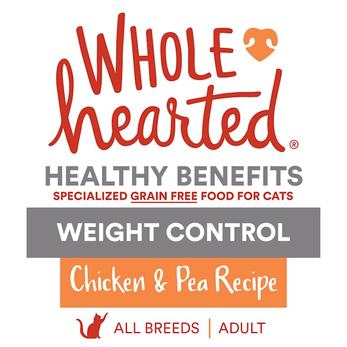 WholeHearted ingrédients pois et poulet montrant protéines et fibres