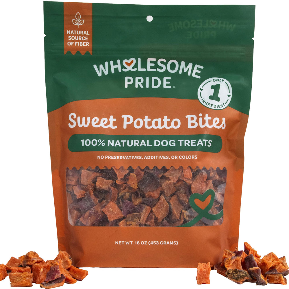Wholesome Pride emballage avant montrant friandises naturelles et durables