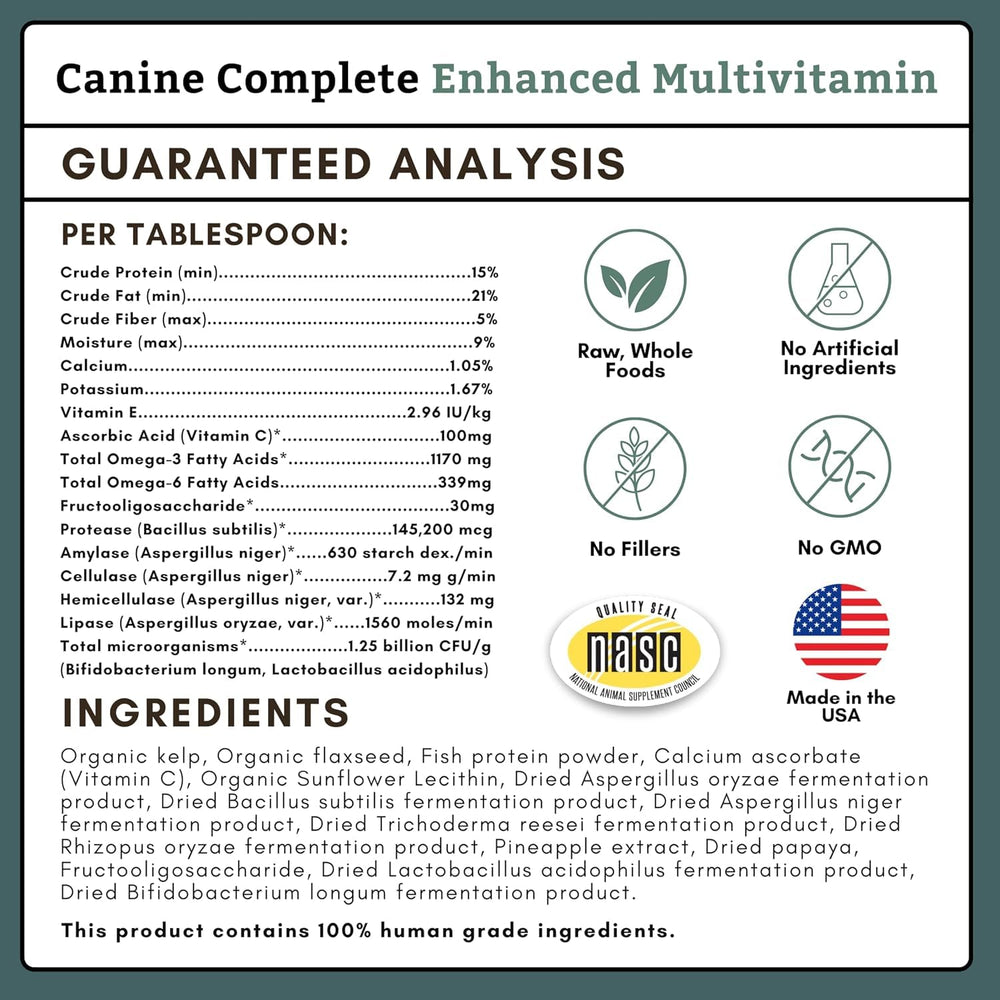 Wholistic Pet Organics comparaison taille pot pour évaluer quantité de 8 oz