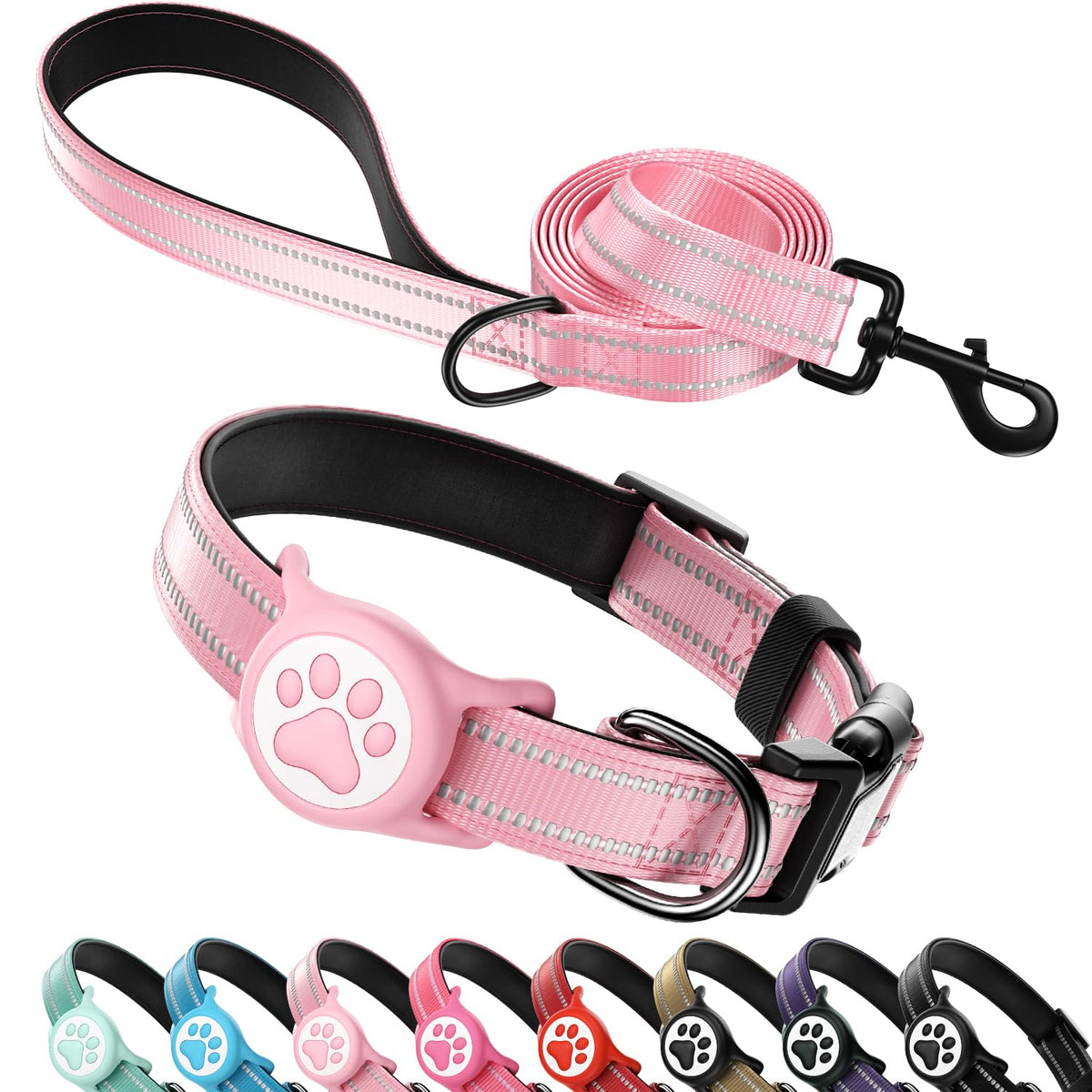 WhoseID collier rose face avant montrant confort et sécurité