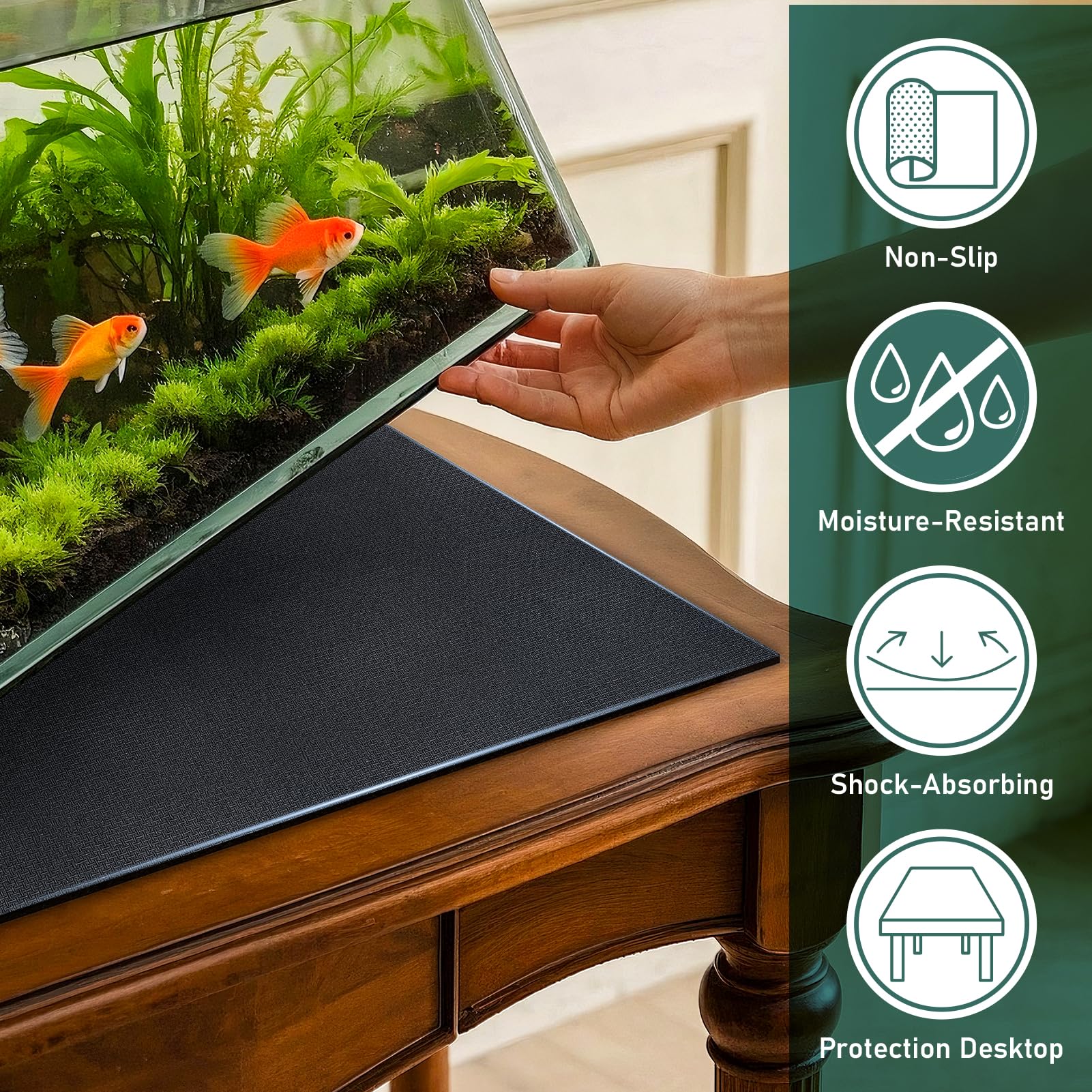 Wibeelee tapis sous vase, protège meuble des éclaboussures et rayures