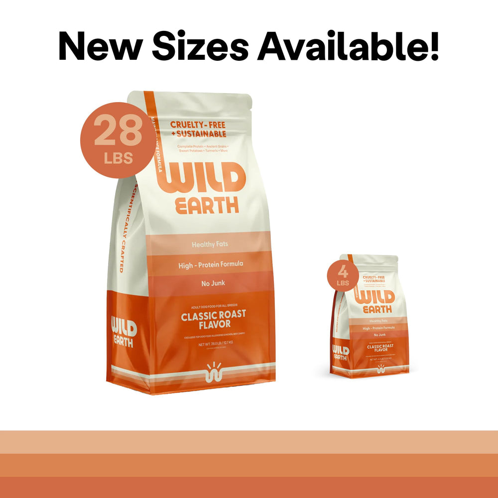 Wild Earth sac 12,7 kg posé pour montrer échelle et présentation du produit