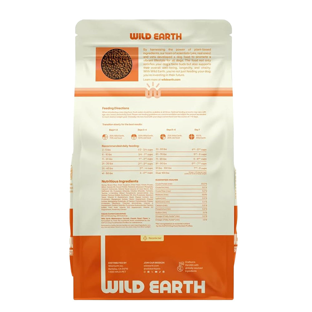 Wild Earth gros plan sur la texture des croquettes pour meilleure appétence
