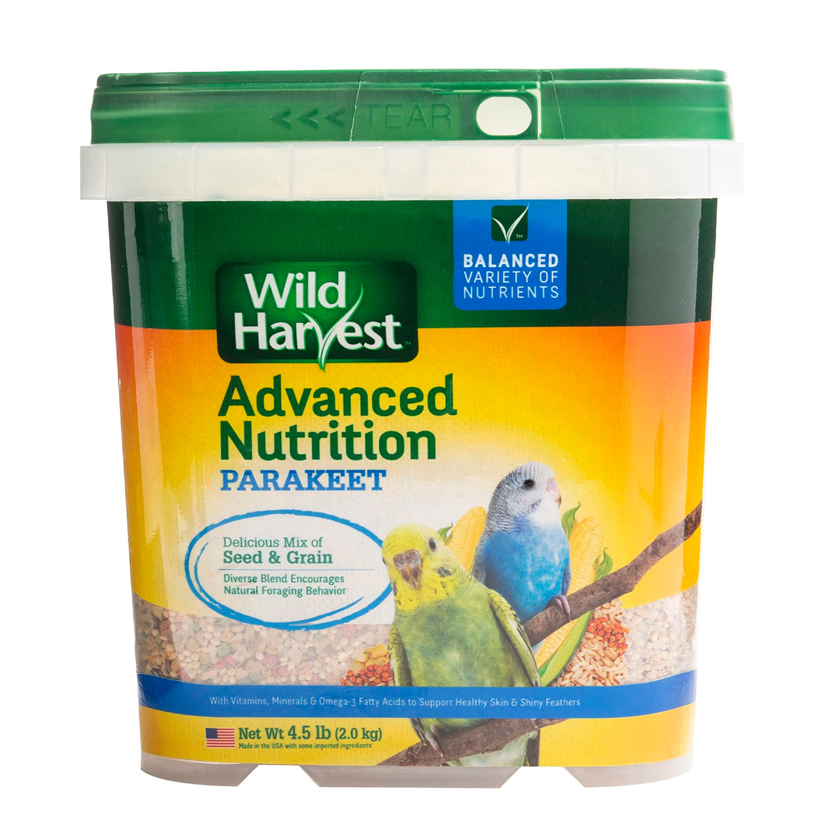 Wild Harvest emballage avant montrant taille 4,5 lb et bénéfice nutritionnel