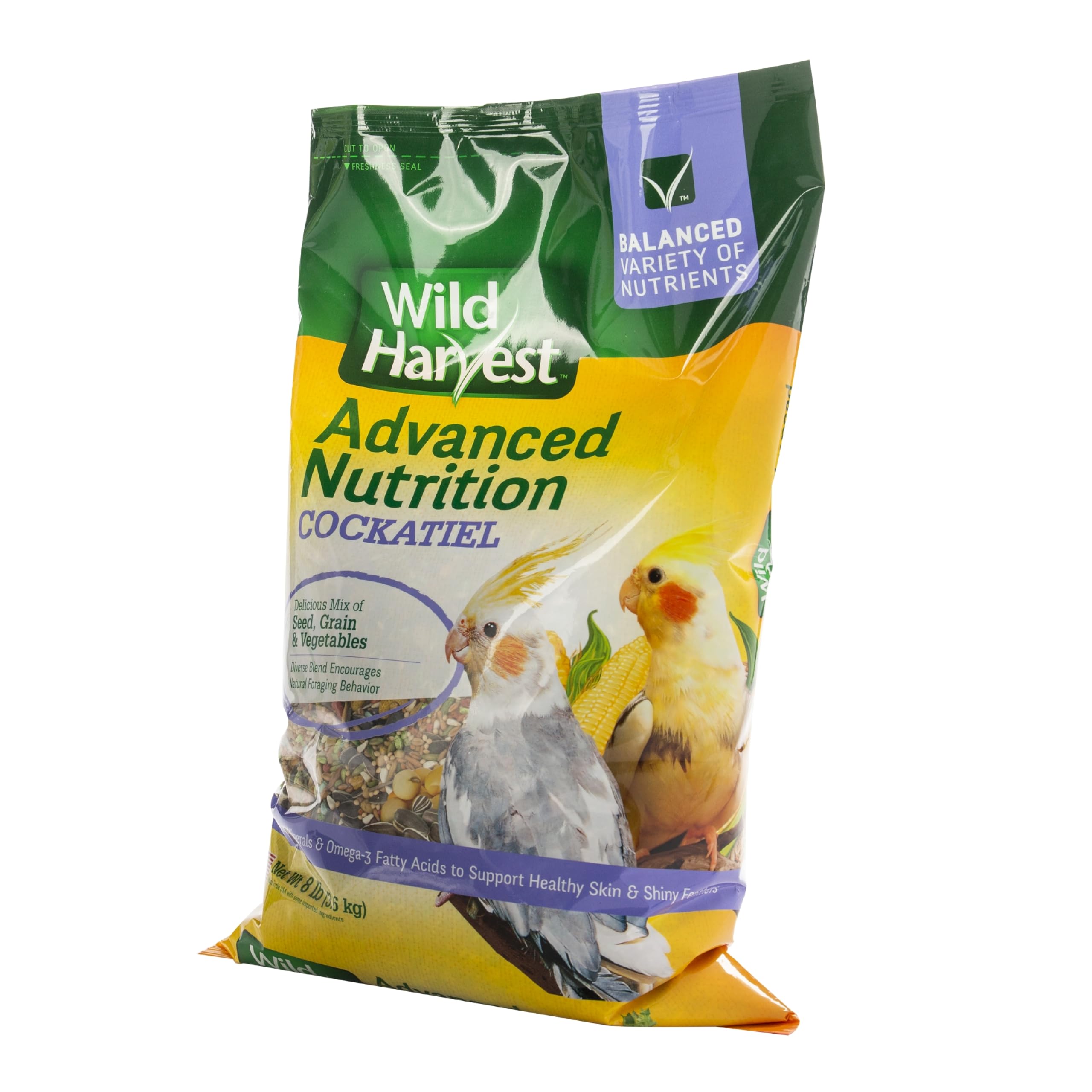 Wild Harvest étiquette lisible présentant vitamines, minéraux et Omega-3
