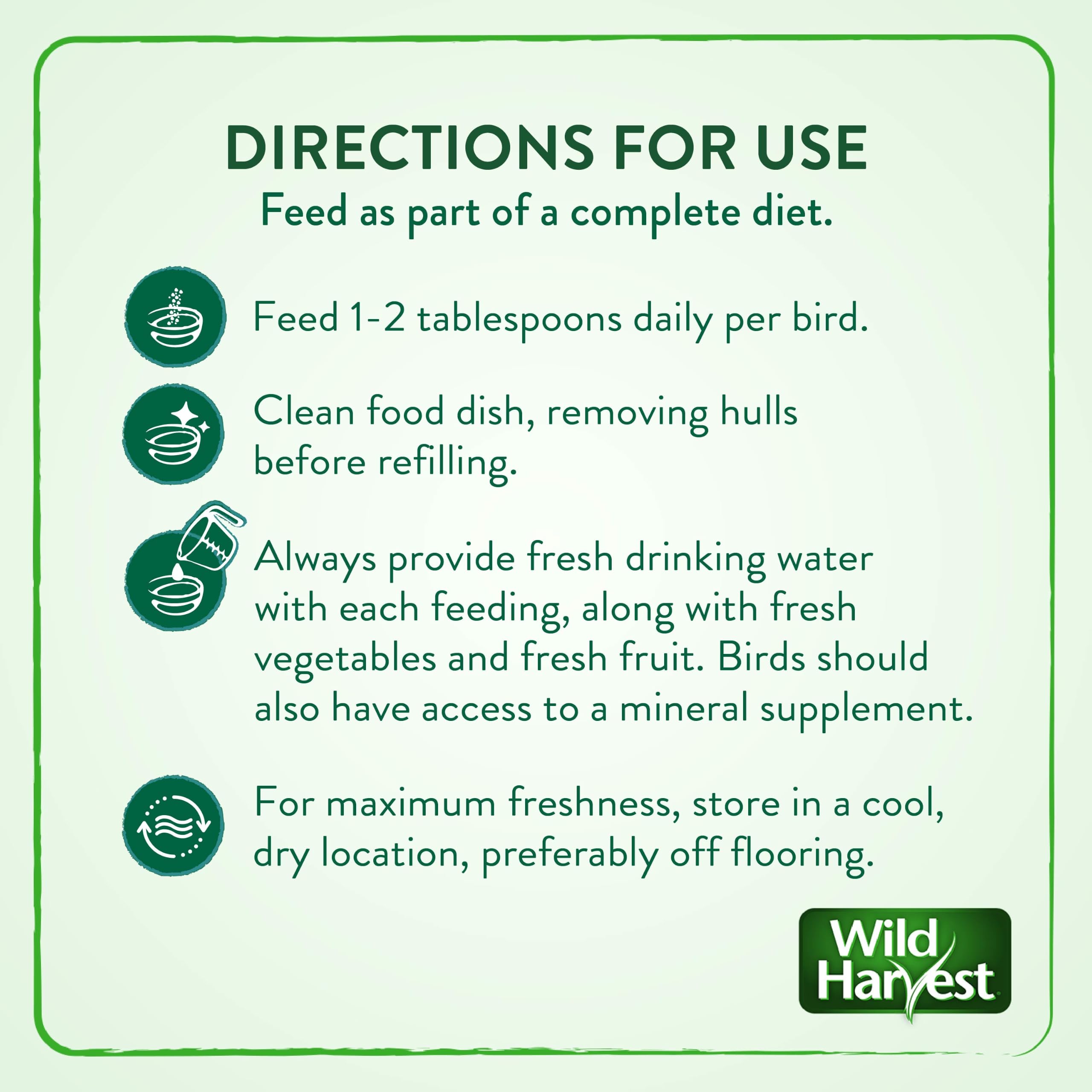 Wild Harvest étiquette nutrition claire indiquant vitamines et minéraux