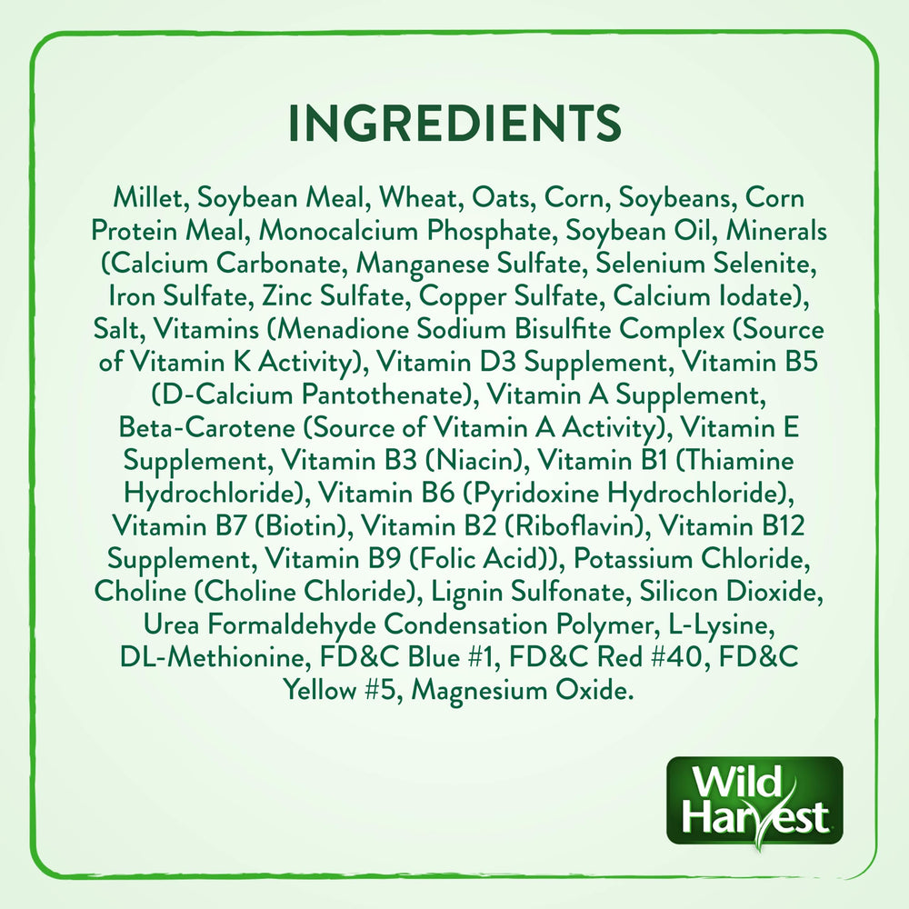 Wild Harvest petit oiseau mangeant montrant acceptation et plaisir