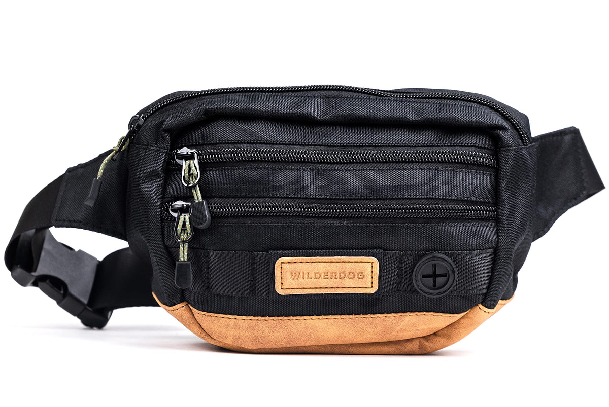 Wilderdog banane face avant montrant trois poches, organisation pratique