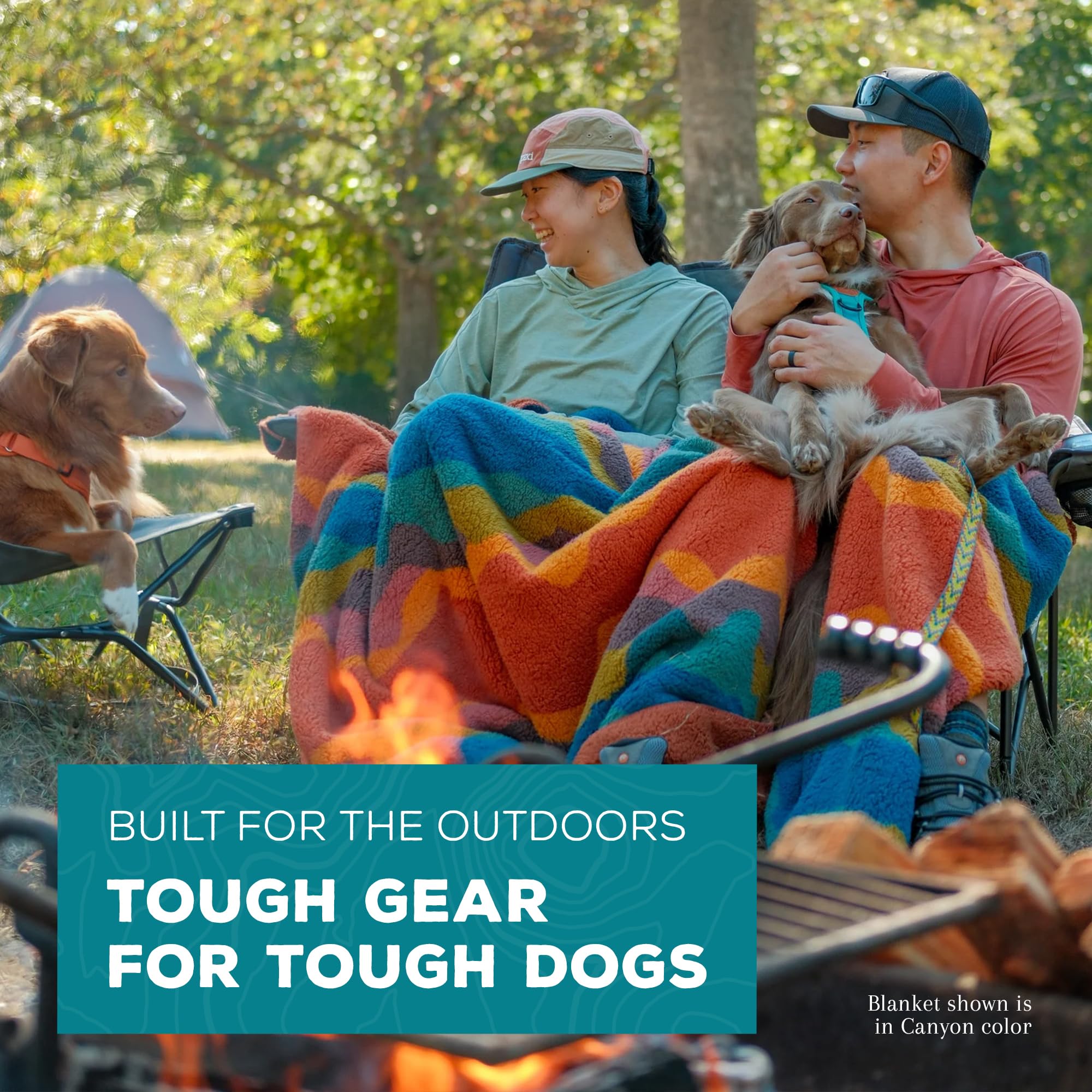 Wilderdog plaid utilisé en camping offrant une surface sèche et chaude
