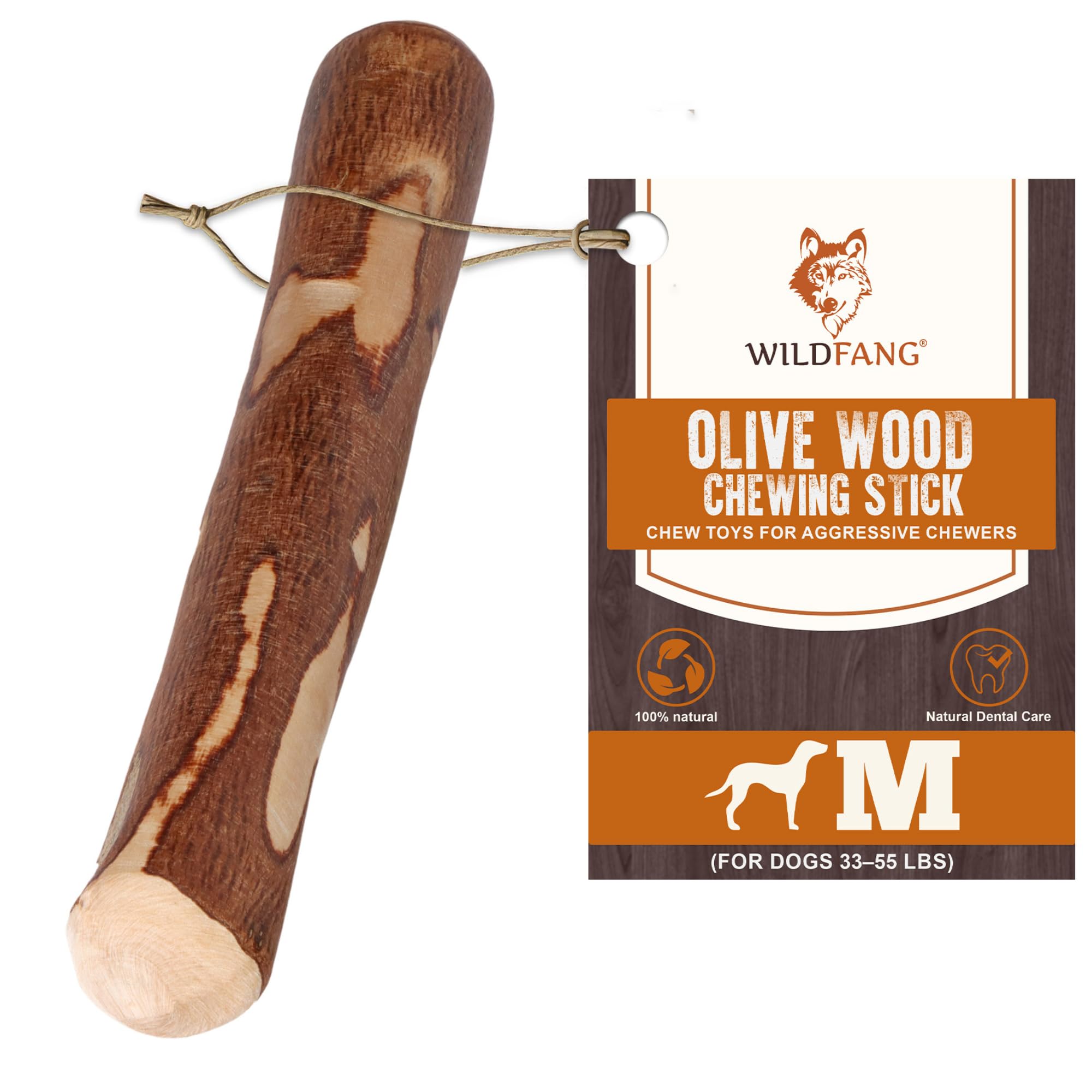 Wildfang bâtonnet bois d'olivier face emballage montrant produit naturel bénéfice durable