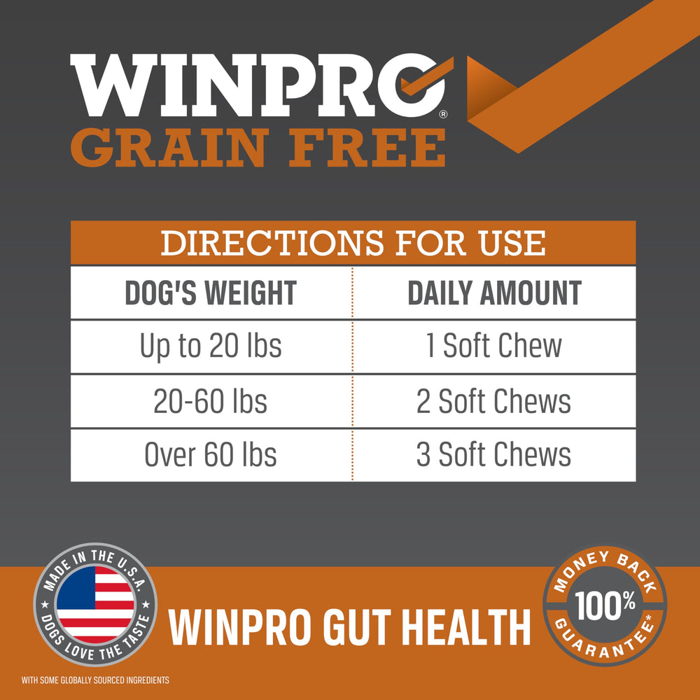 WINPRO chien acceptant une pastille pour faciliter l'administration