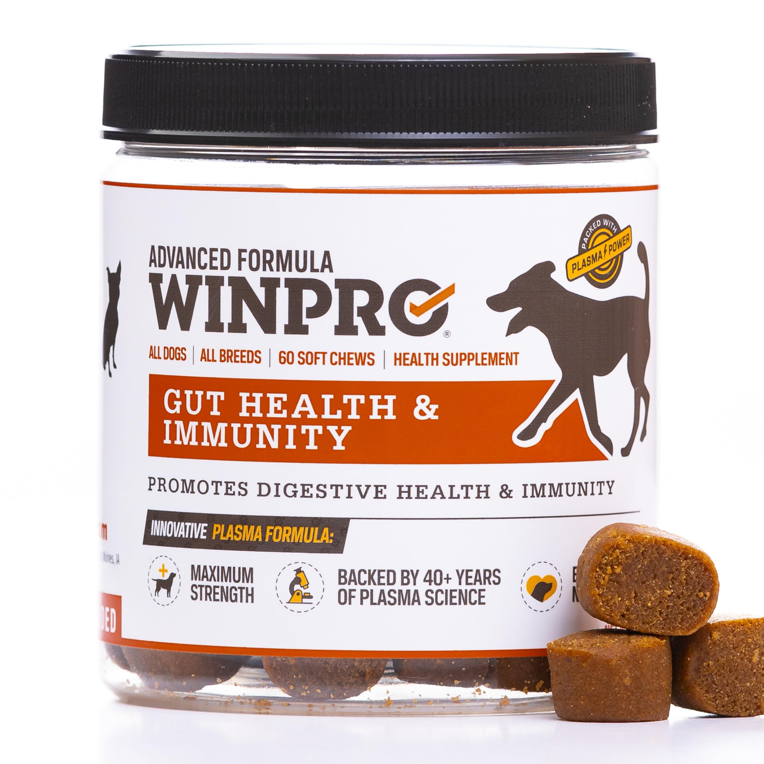 WINPRO pot en avant avec étiquette claire montrant l'avantage digestif