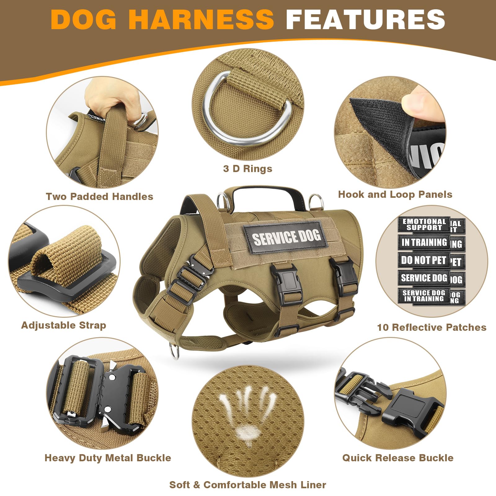 WINSEE plan latéral du système MOLLE acceptant pochettes et accessoires