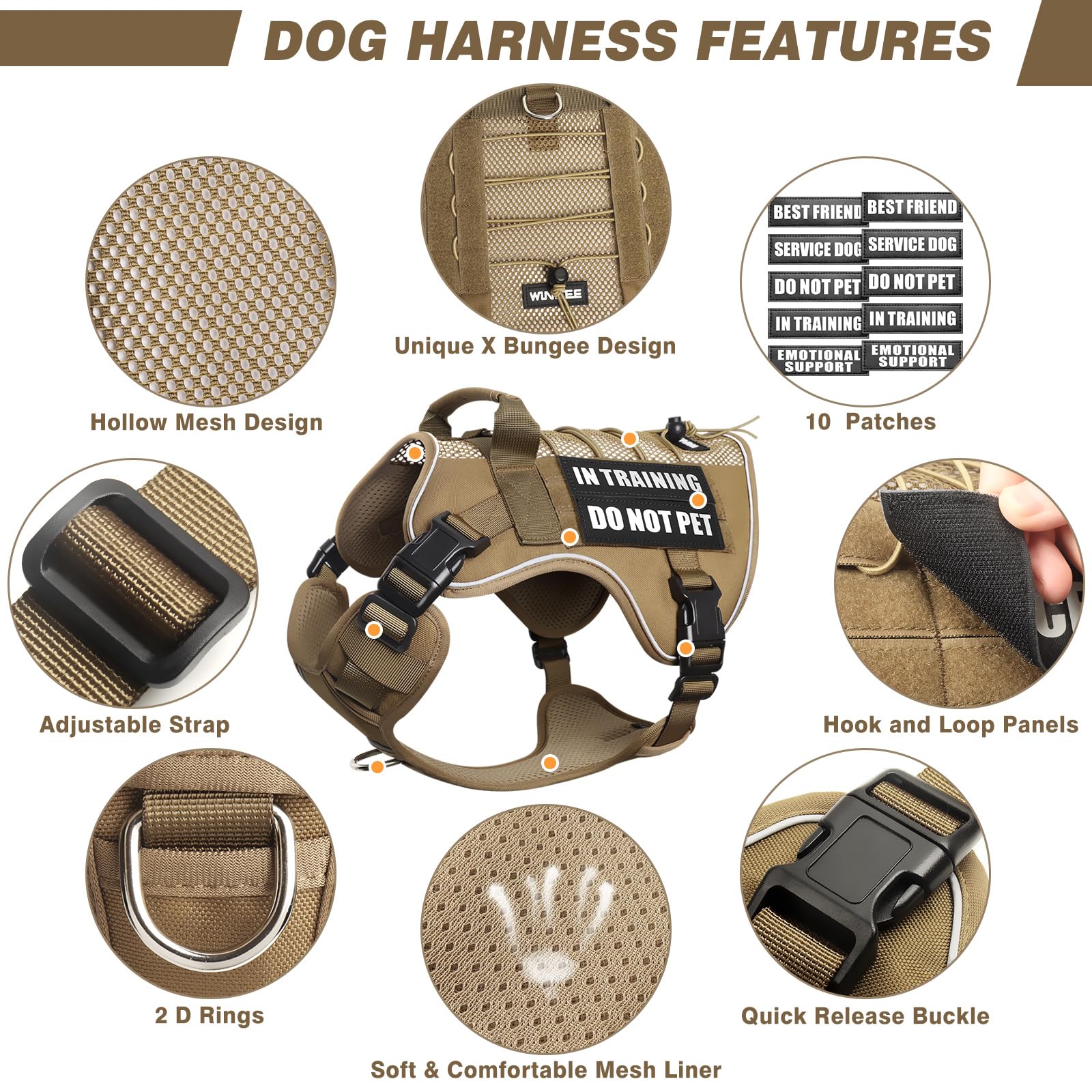WINSEE système Molle latéral pour fixer pochettes et accessoires