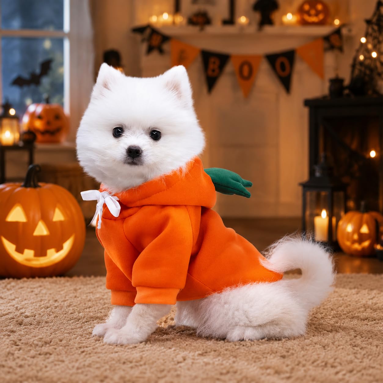 Wiz BBQT profil d’un chiot portant le sweat, facilite promenades festives
