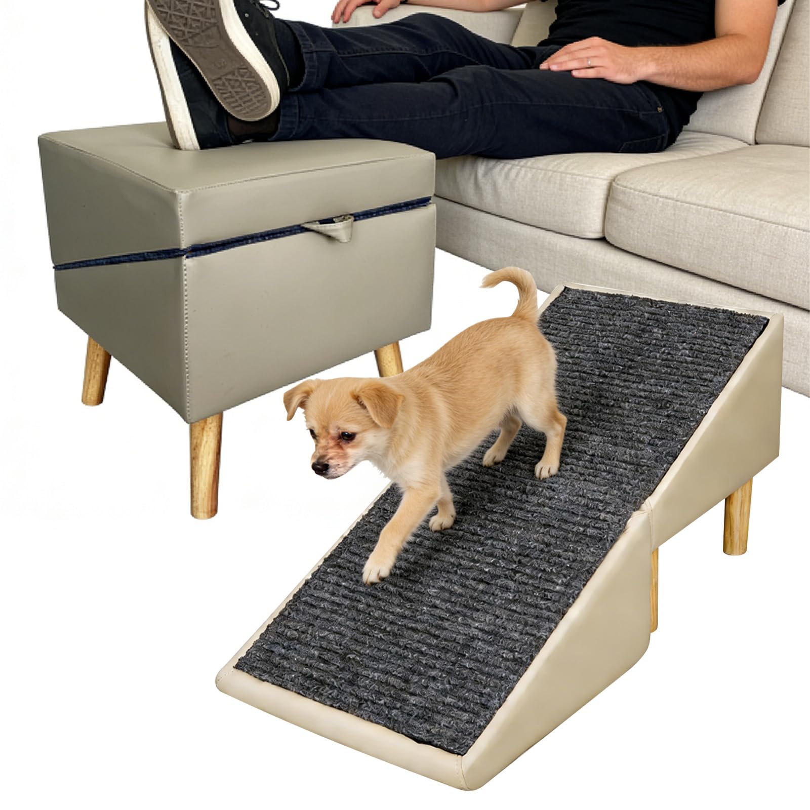 WLDGQGE vue avant de l'ottoman pliable, gain de place et style