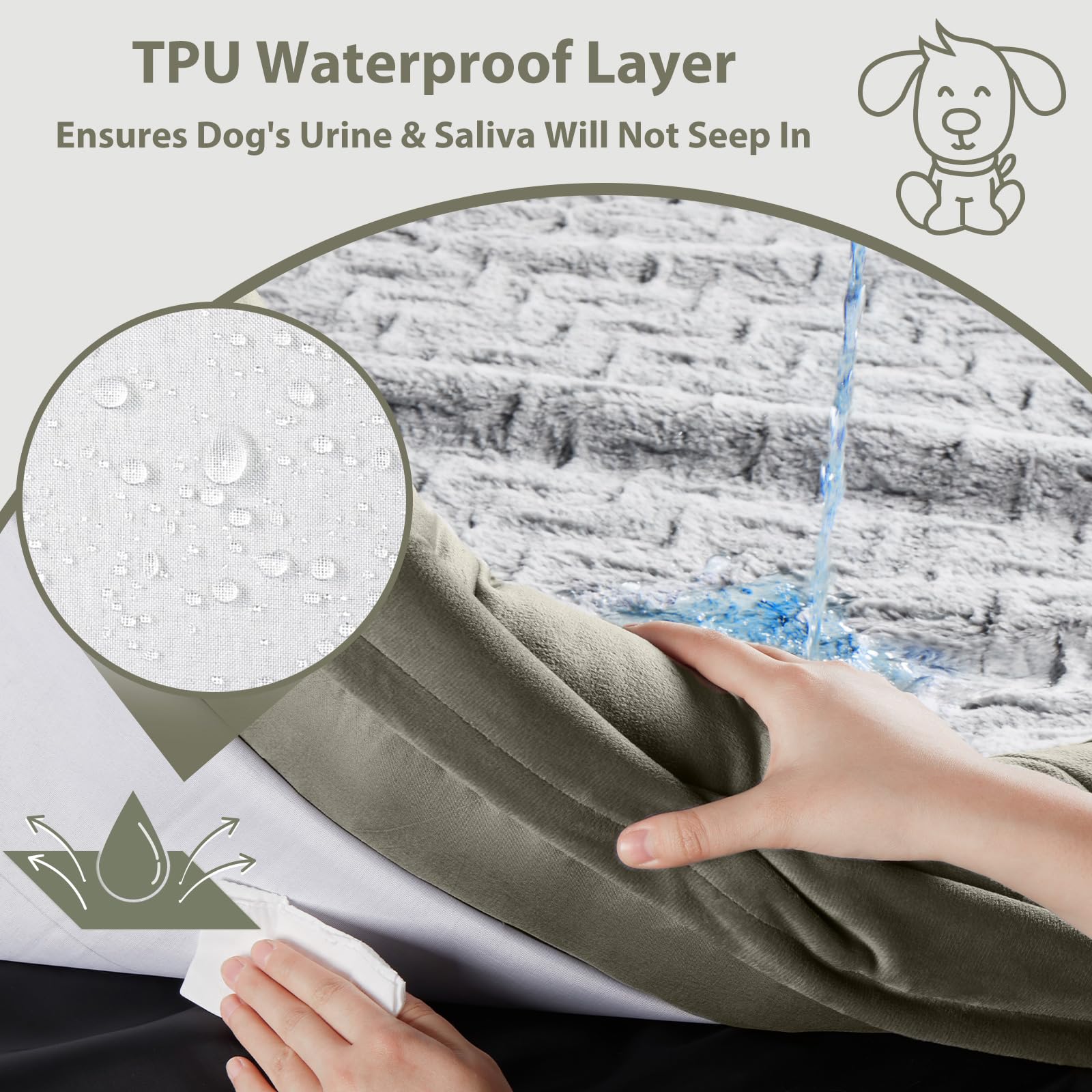WNPETHOME housse zippée détachable prête pour lavage facile
