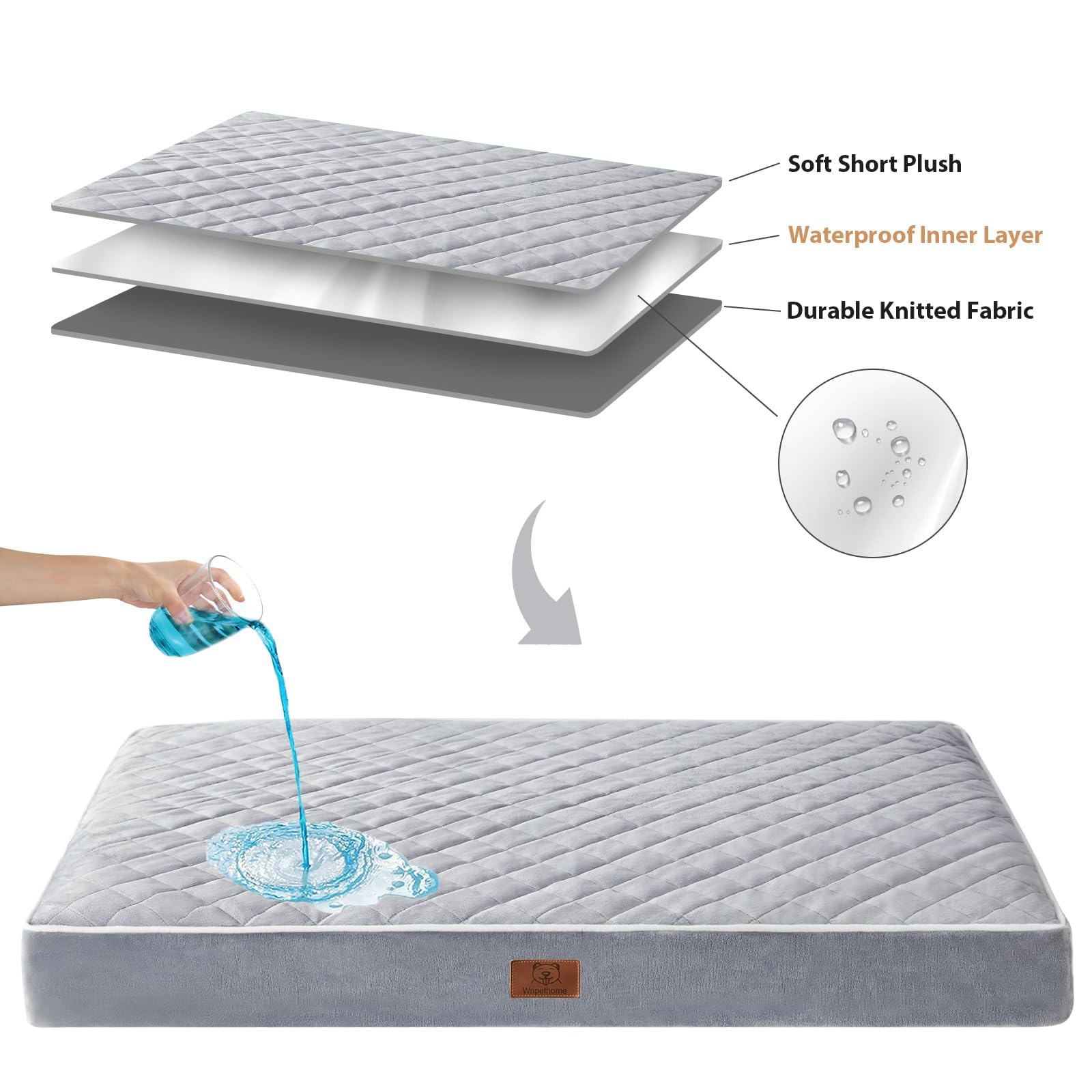 WNPETHOME lit en usage avec chien senior démontrant confort et posture détendue