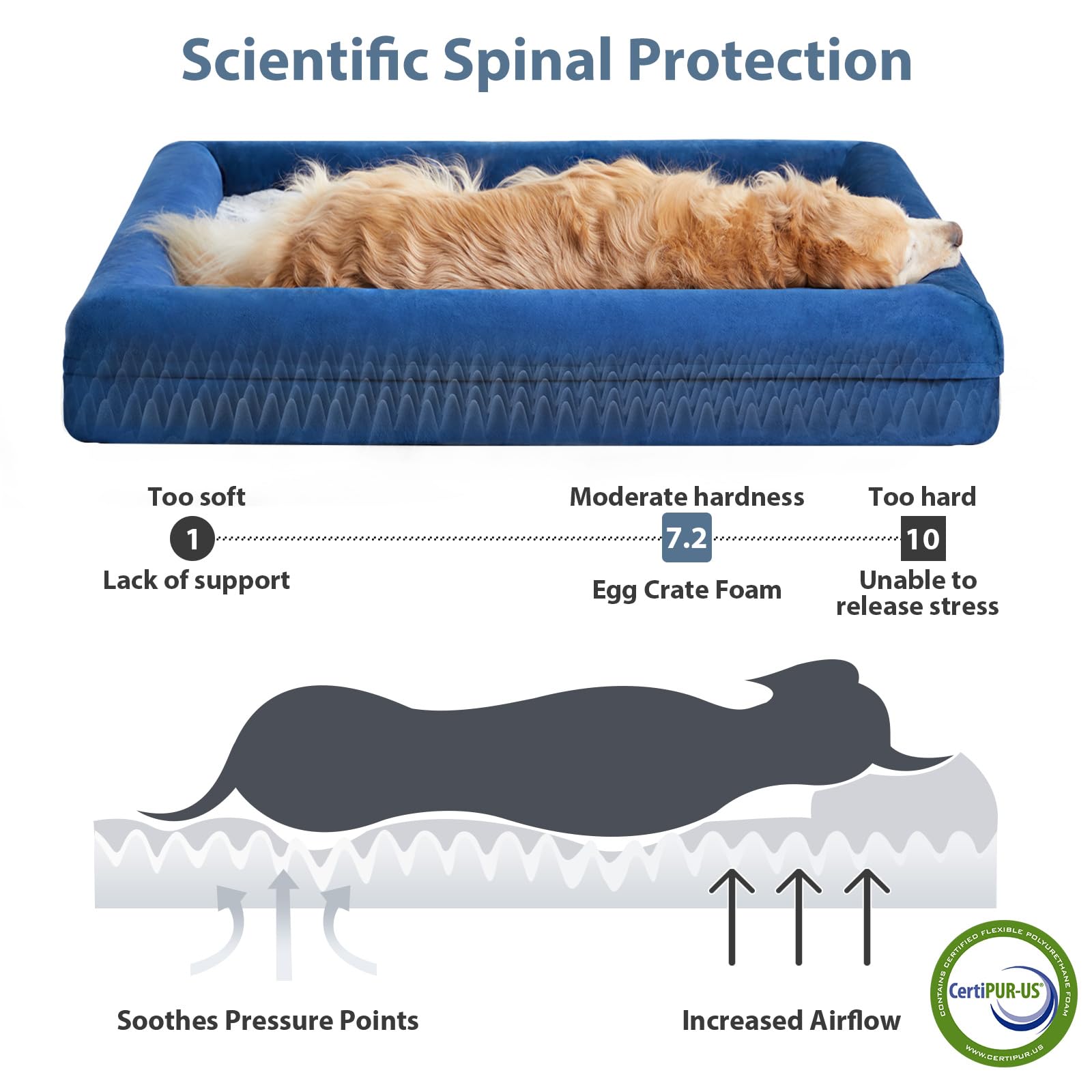 WNPETHOME mousse nid d'oeuf offrant soutien orthopédique précis