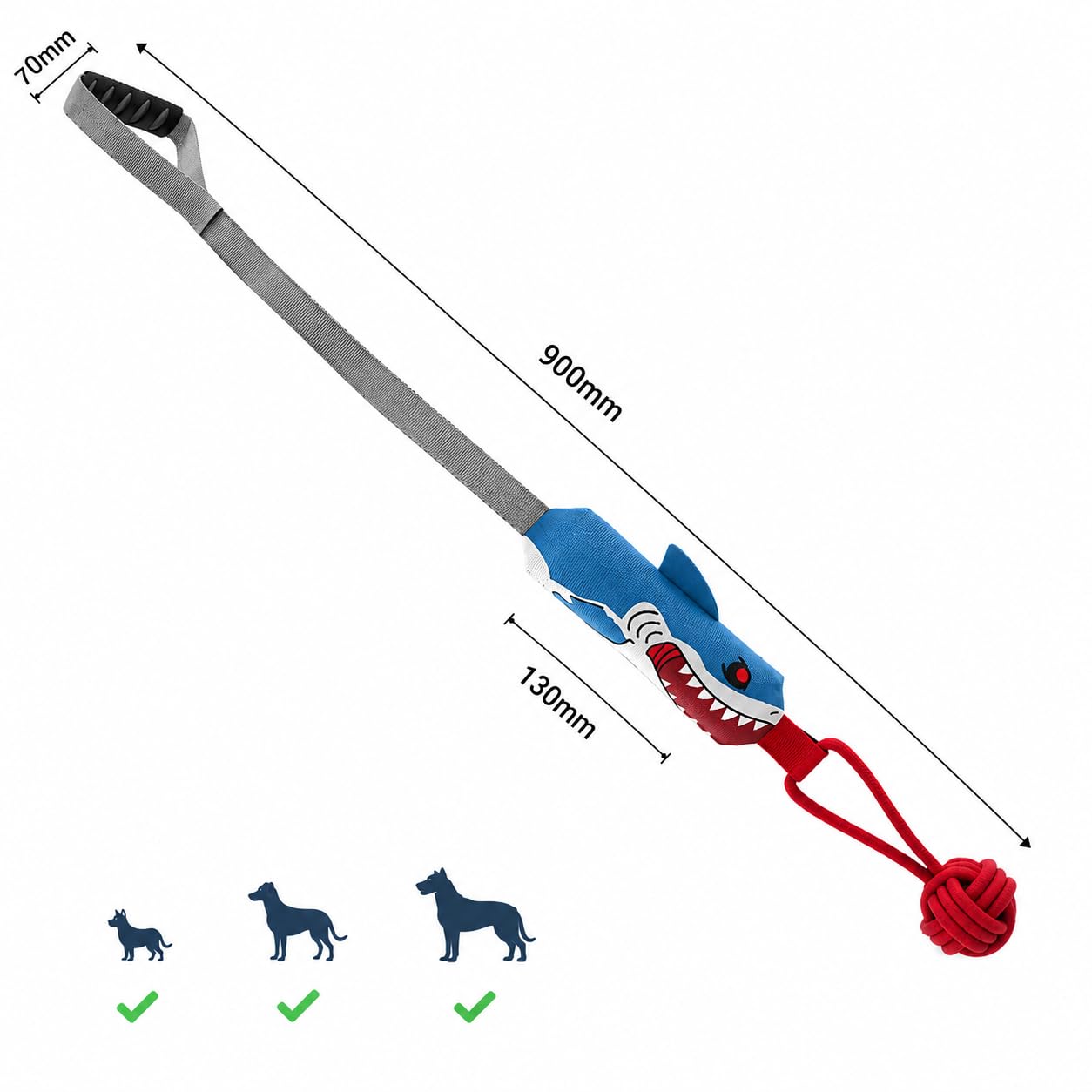 WNXUOZ Shark Dog poignée rembourrée offrant prise confortable pour le propriétaire