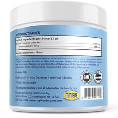 WONDER PAWS poudre de colostrum vue rapprochée, pureté et texture fine