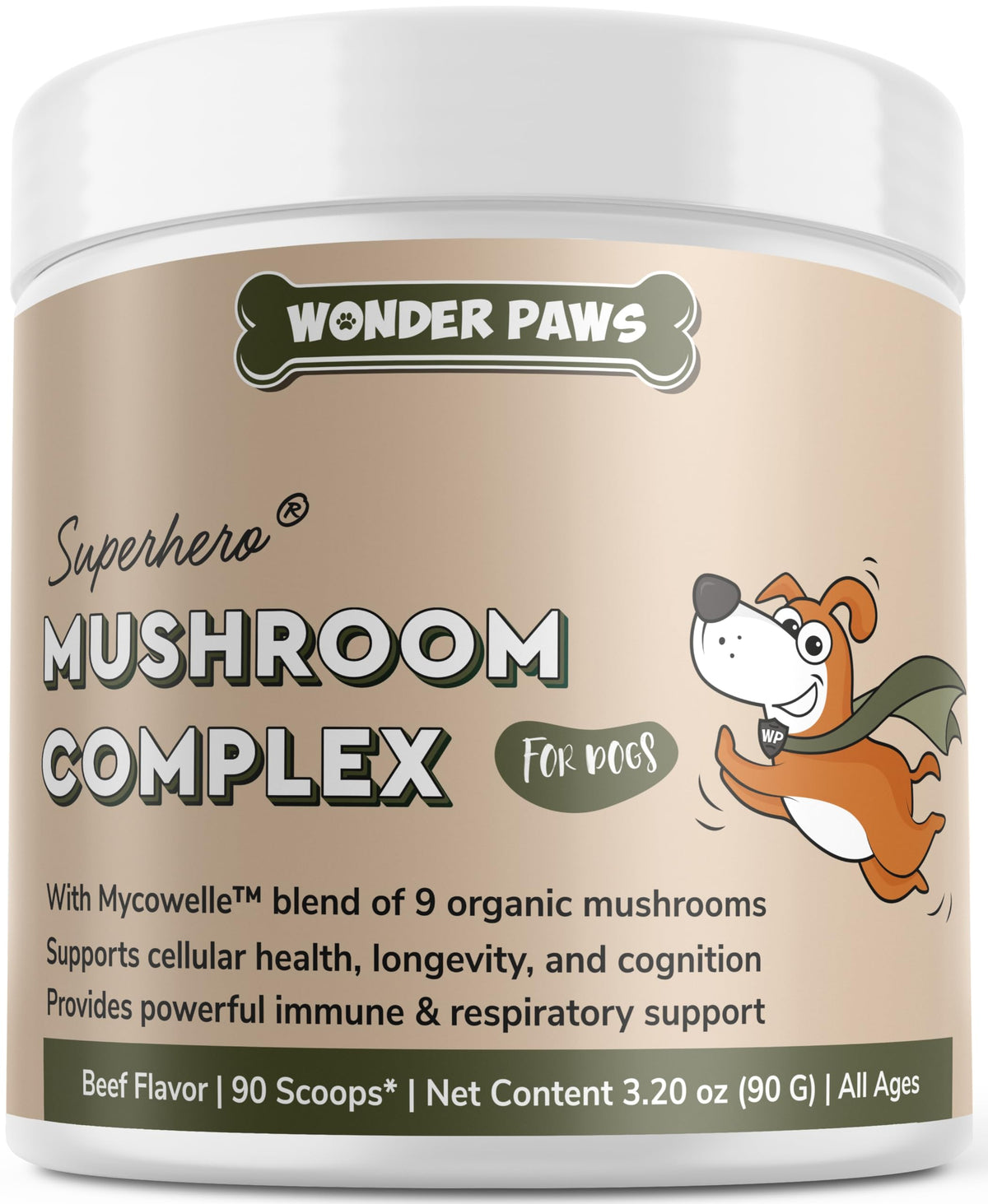 Wonder Paws emballage avant montrant le format et avantages