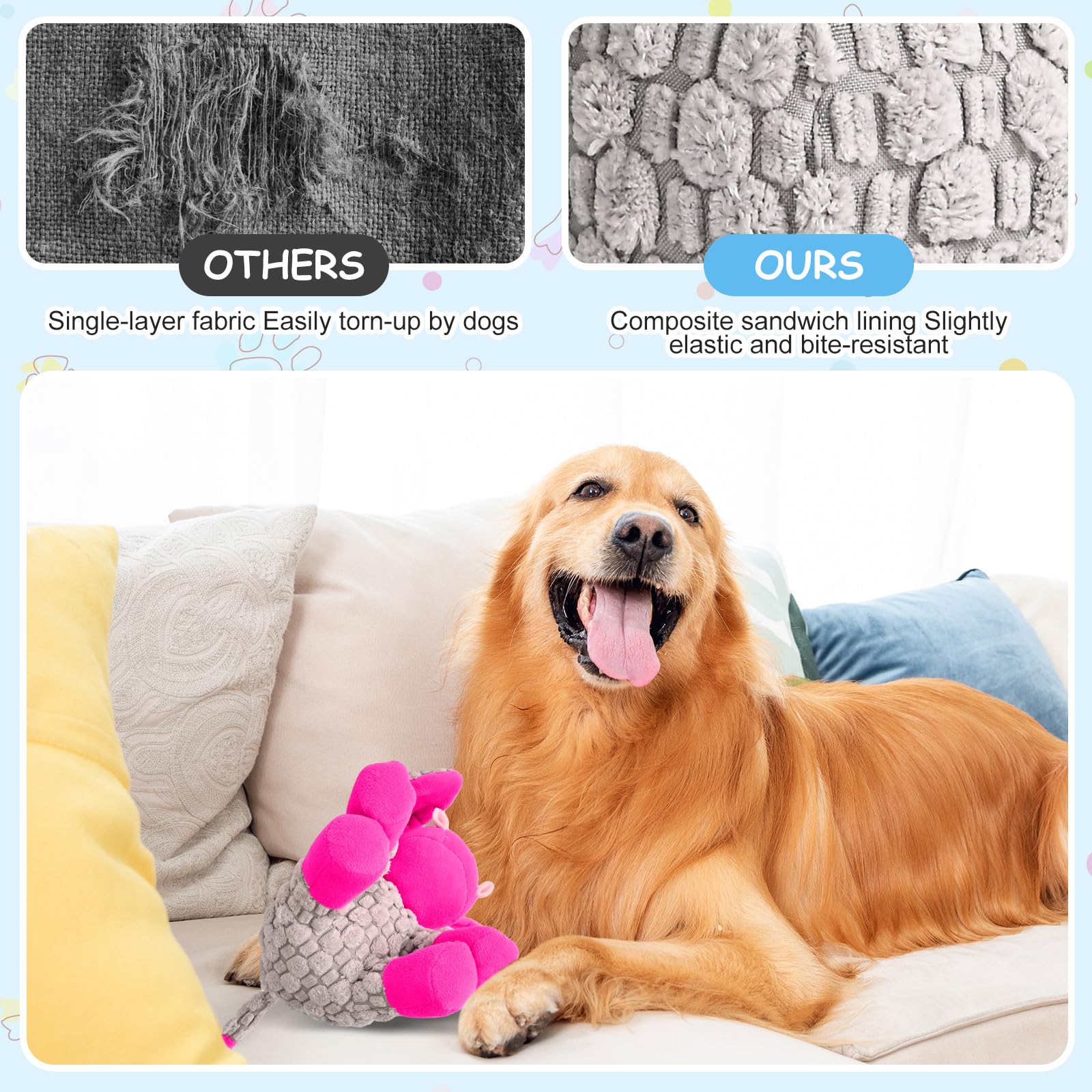 Wonfly âne intérieur couineur et crinkle visible stimulant auditif