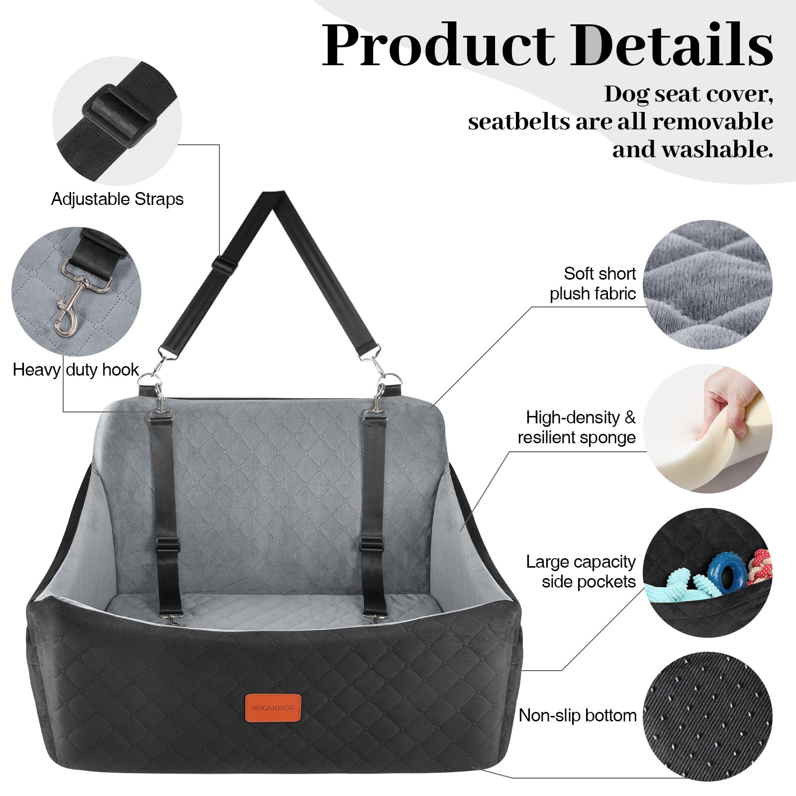 wooaidagg détail mousse mémoire offrant soutien et amorti pour chien