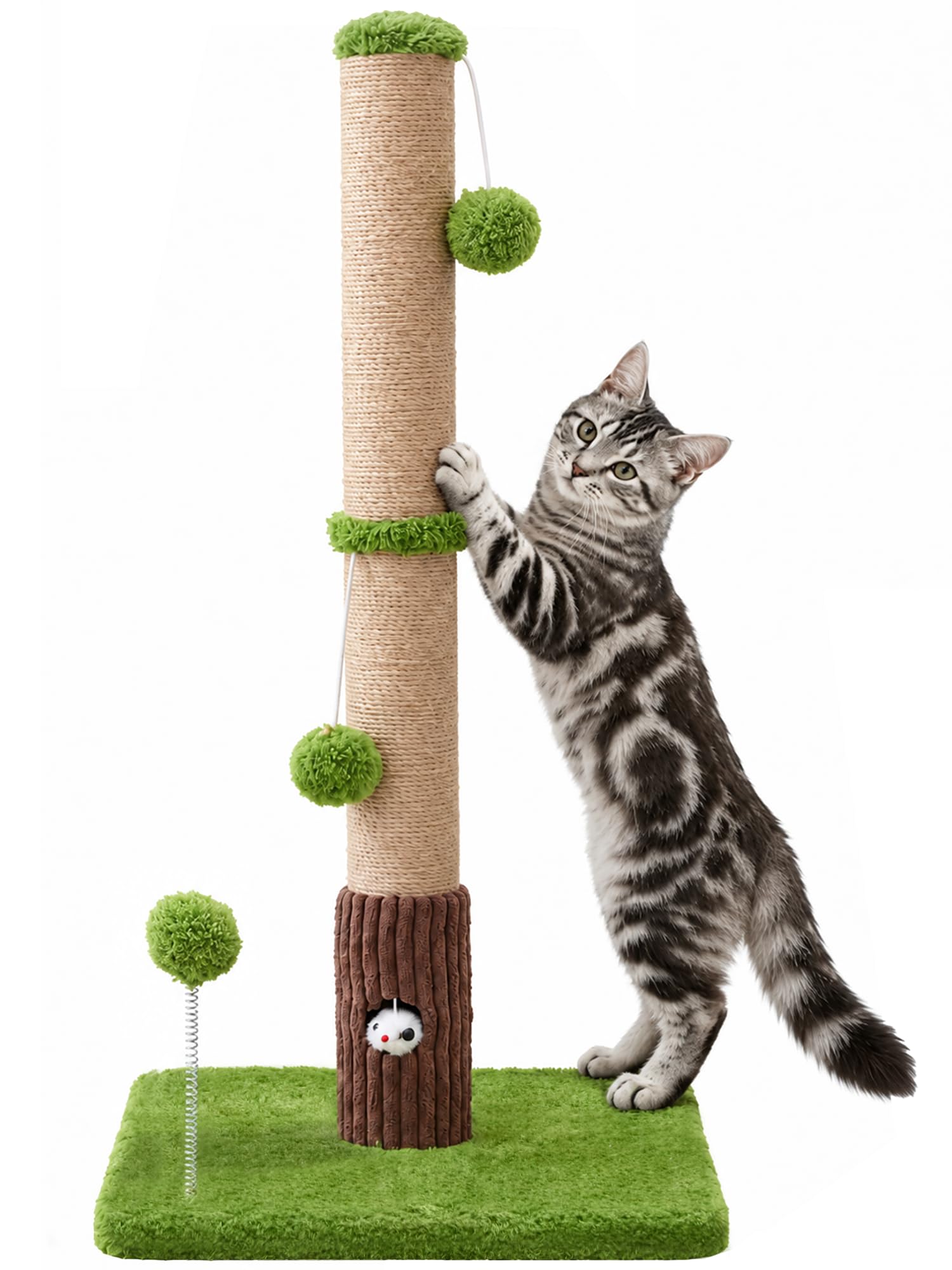 Woochpet poteau griffoir face montrant design stable et esthétique
