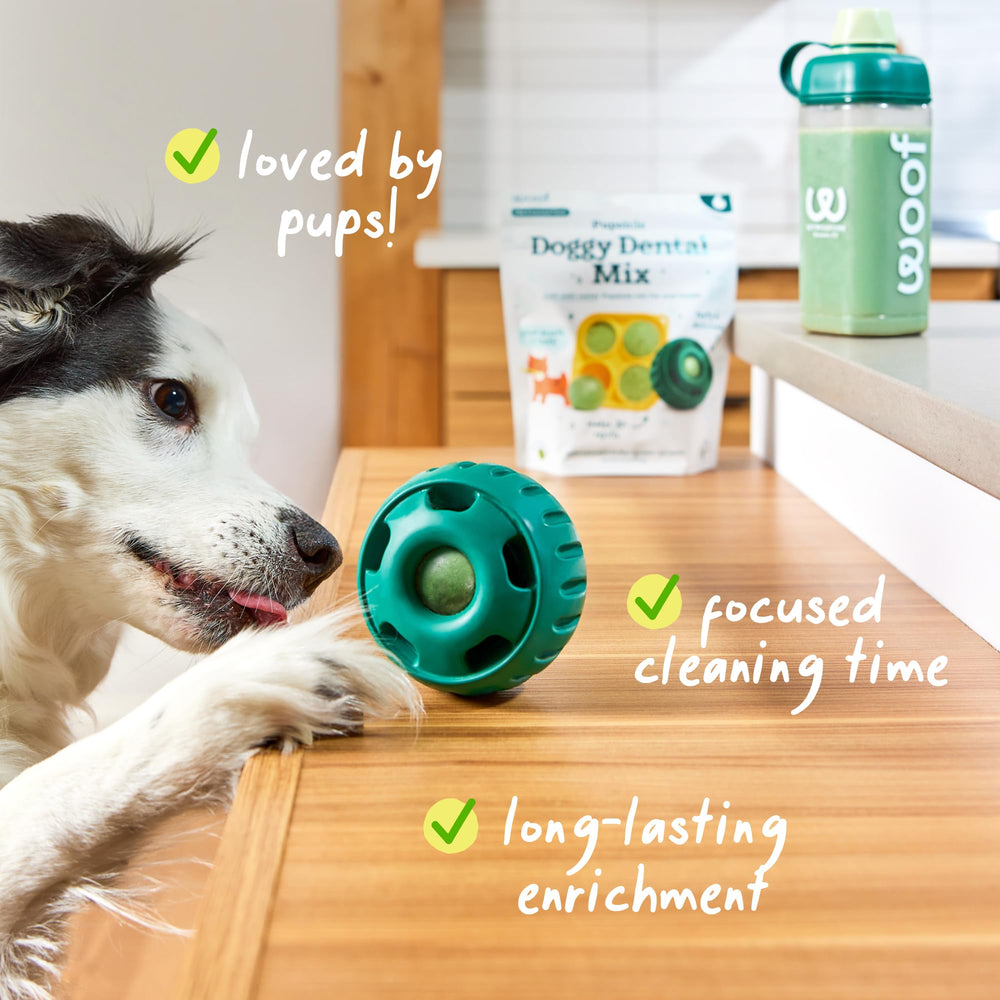 WOOF comparaison taille du sachet montrant portion et facilité de stockage