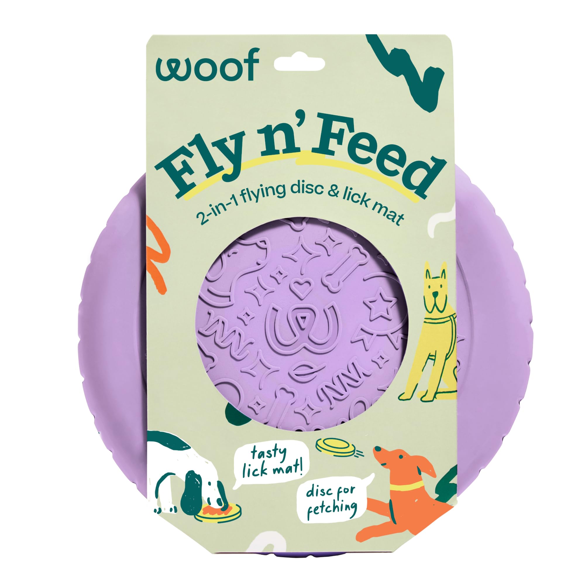 WOOF disque frontal emballage montrant praticité et portabilité