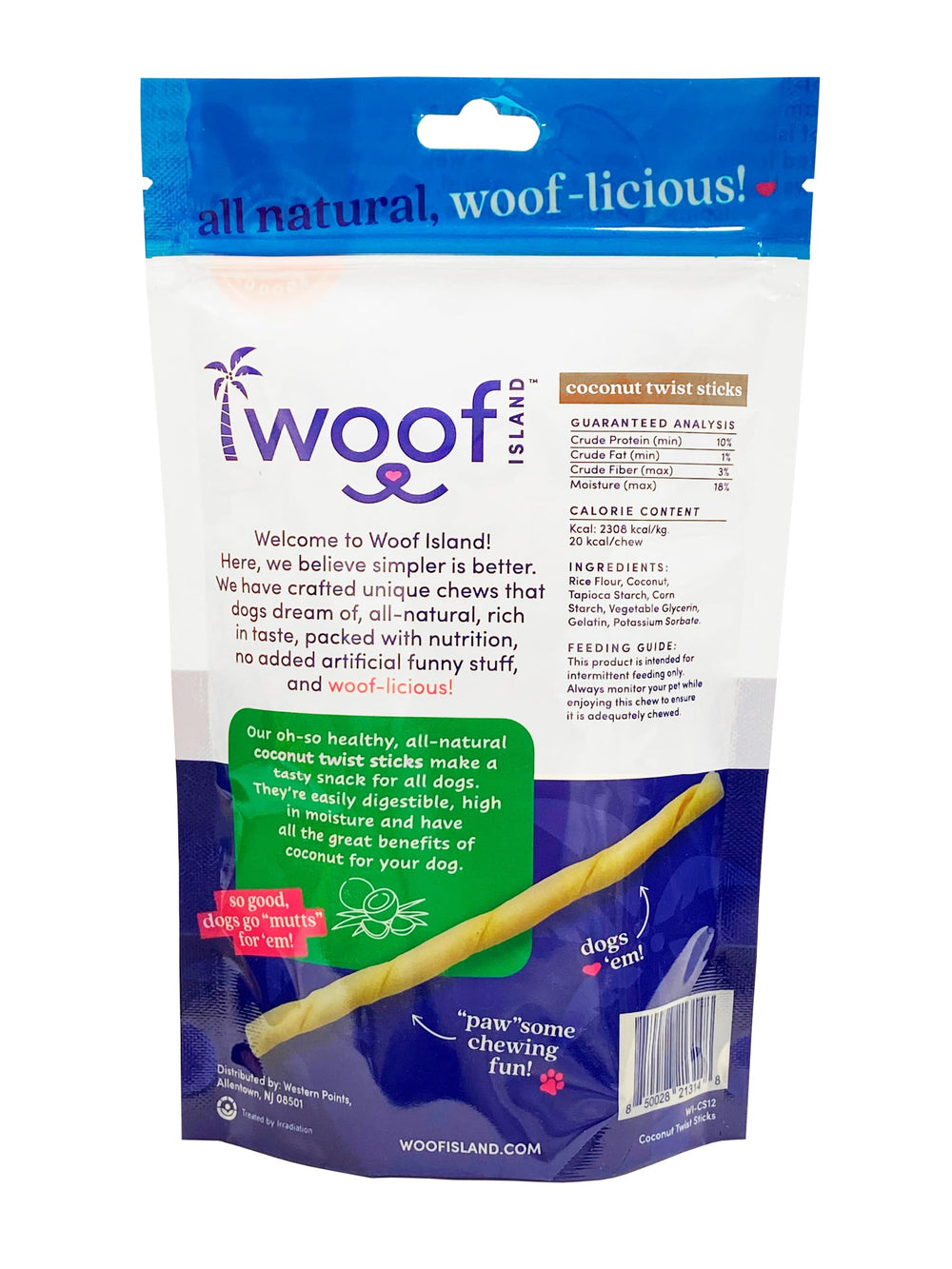 Woof Island bâtonnet tenu à la main pour visualiser la taille et sécurité