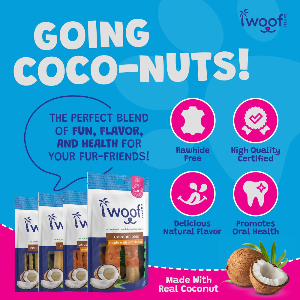 Woof Island étiquette lisible affichant ingrédients naturels et pureté