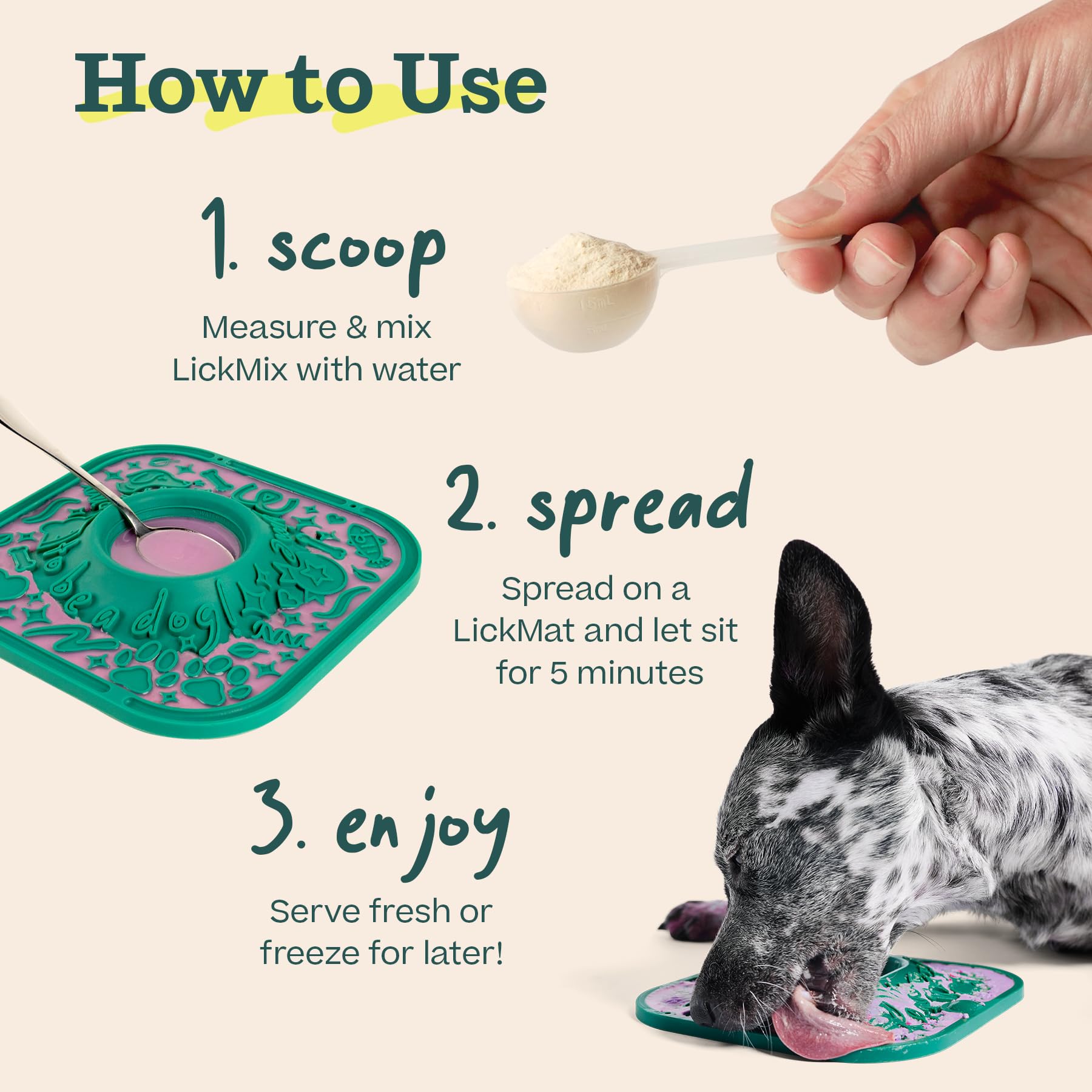 WOOF LickMix étiquette lisible montrant ingrédients sélectionnés