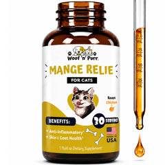 Woof 'n' Purr flacon face montrant emballage et bénéfice apaisant