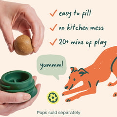 WOOF Pupsicle base lestée visible offrant stabilité contre le basculement
