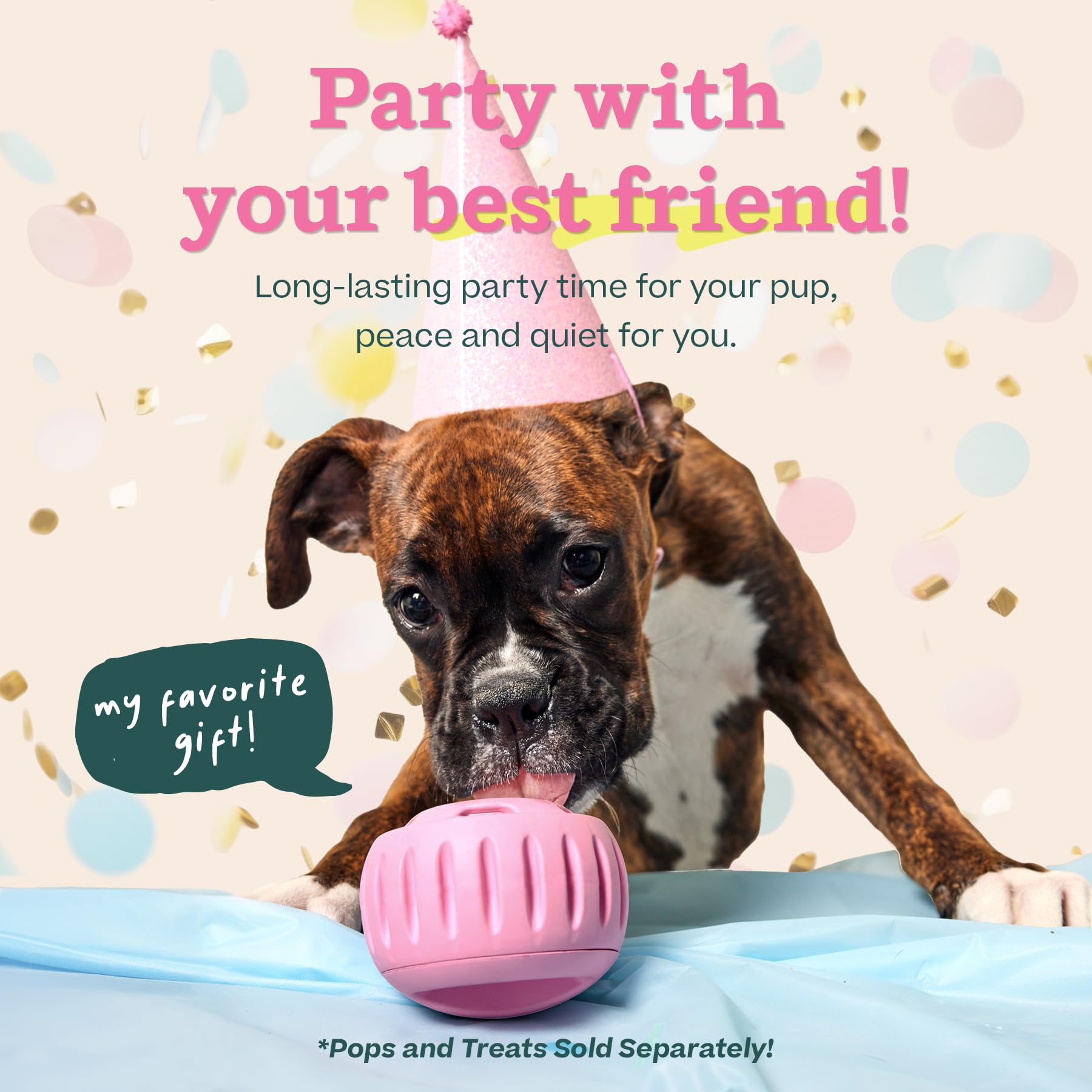 WOOF Pupsicle gros plan sur caoutchouc naturel durable et sûr