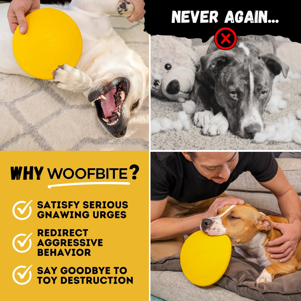 WoofBite étiquette garantie à vie montrant remplacement et confiance