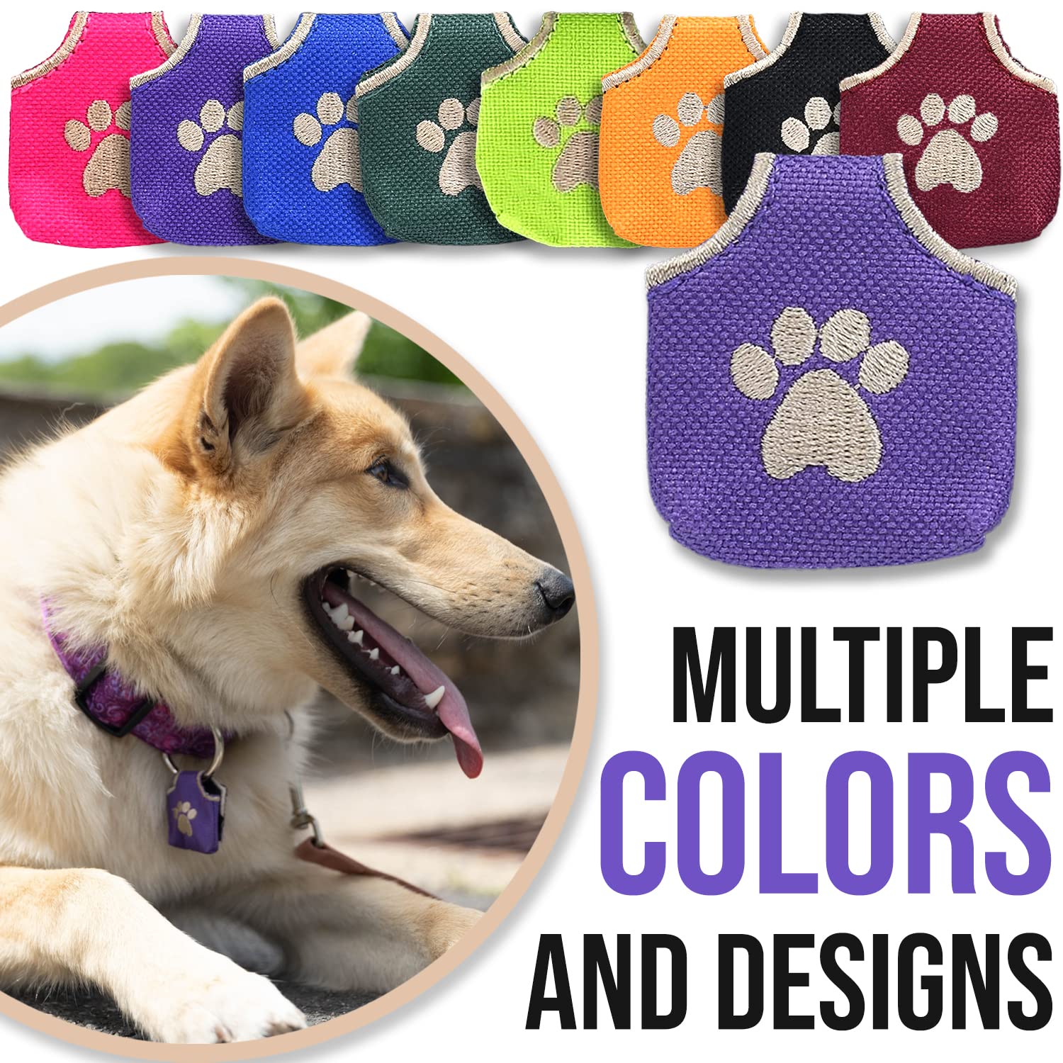 Woofhoof pochette montée sur collier maintien sûr sans anneaux