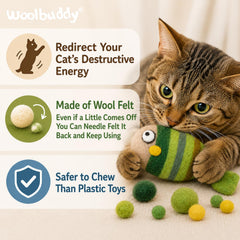 Comparaison taille Woolbuddy poisson à côté d’une main, mesure visible