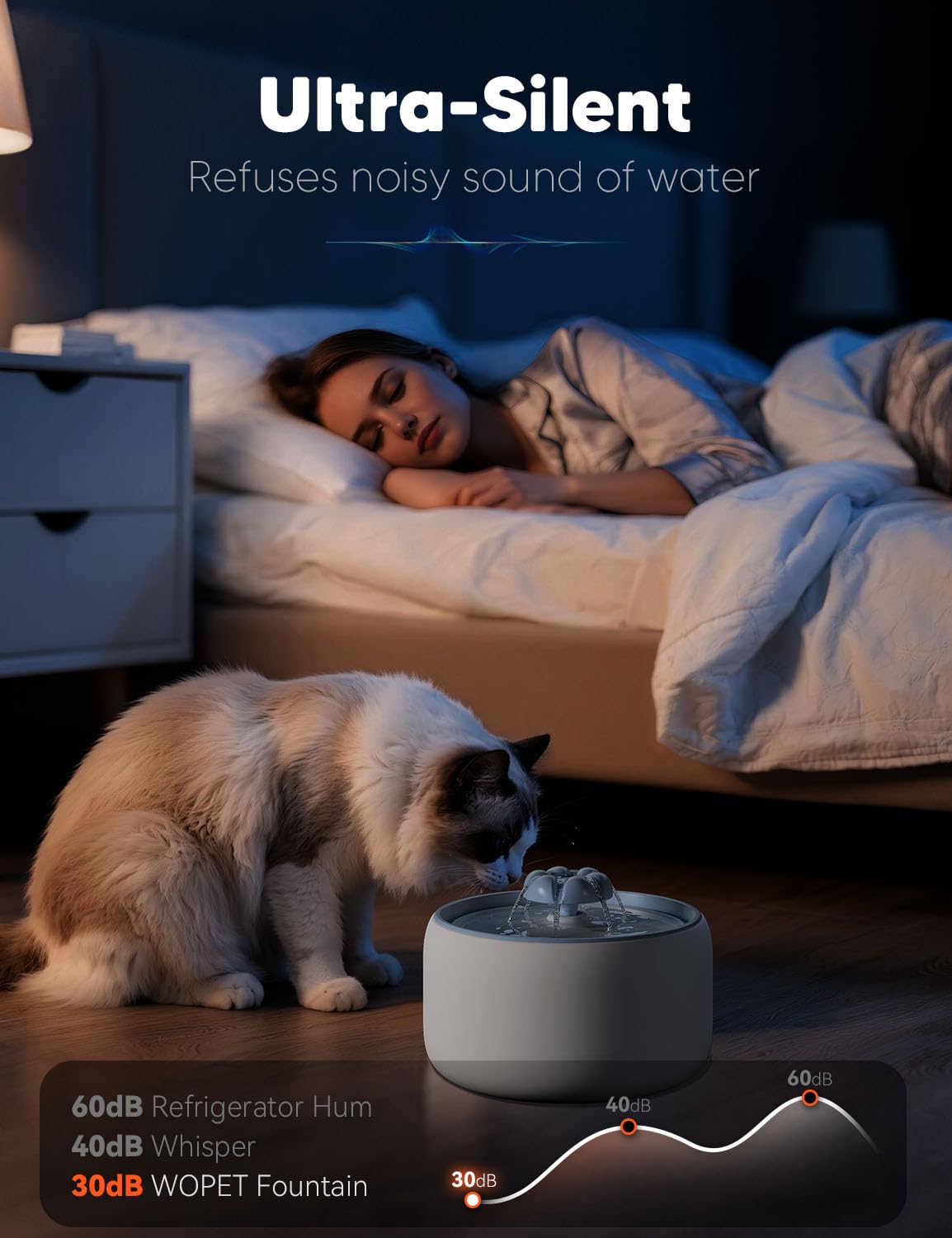 WOPET filtre et éponge visibles, purification améliorée pour meilleure eau
