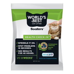 World's Best Cat Litter emballage avant montrant produit et informations de sécurité