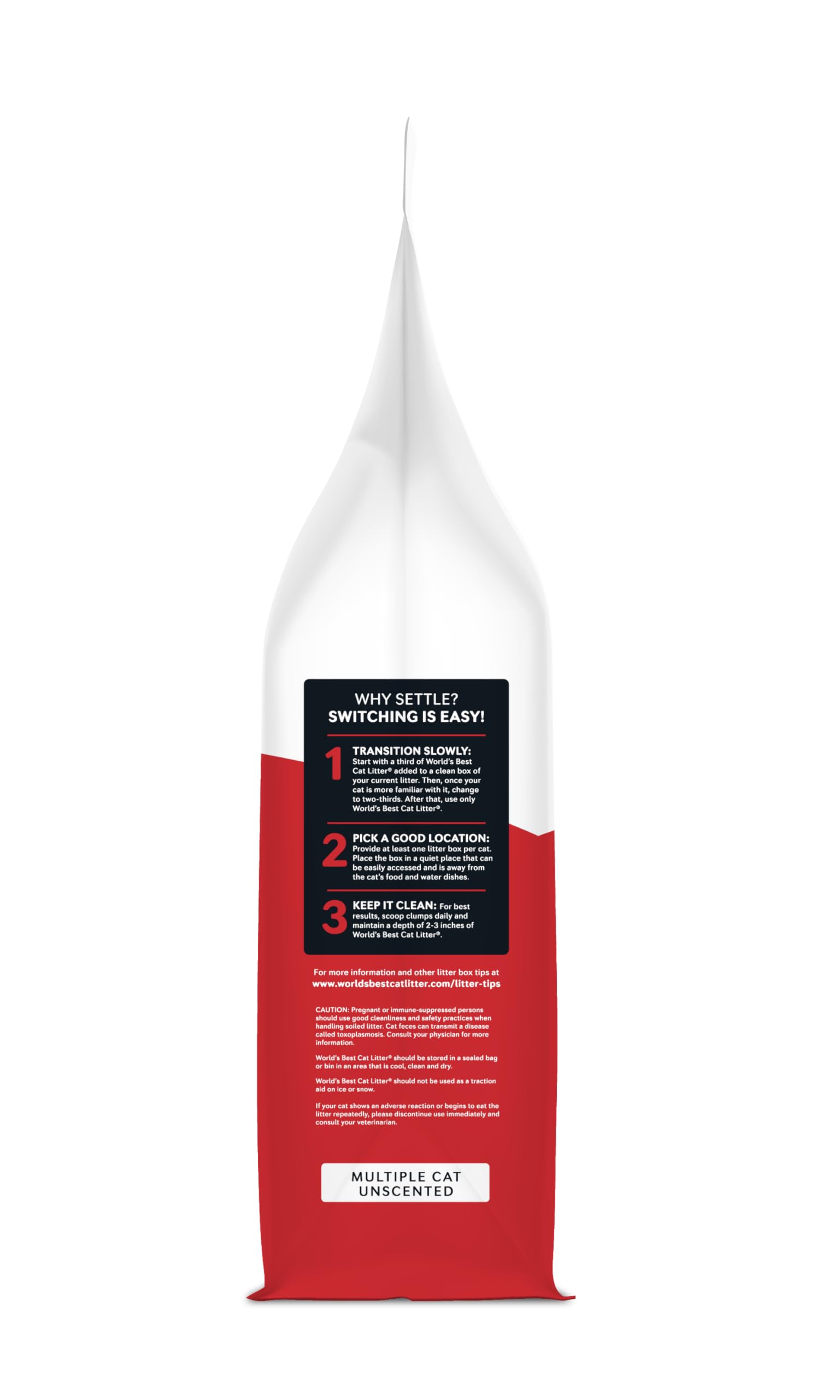 World's Best Cat Litter comparaison de poids montrant facilité de manipulation