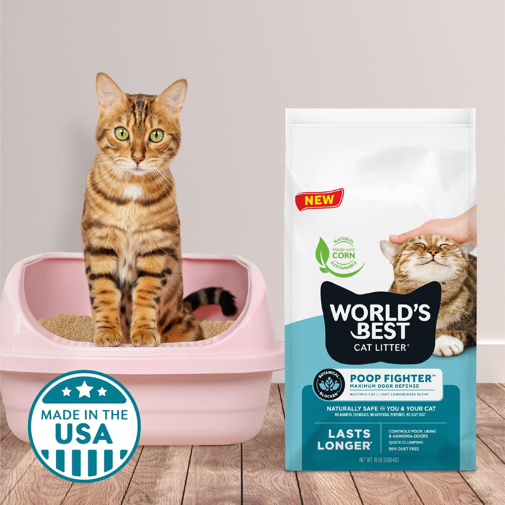 World's Best Cat Litter étiquette détaillée indiquant ingrédients naturels