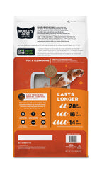 World's Best Cat Litter gros plan sur granulés pour faible poussière et absorption