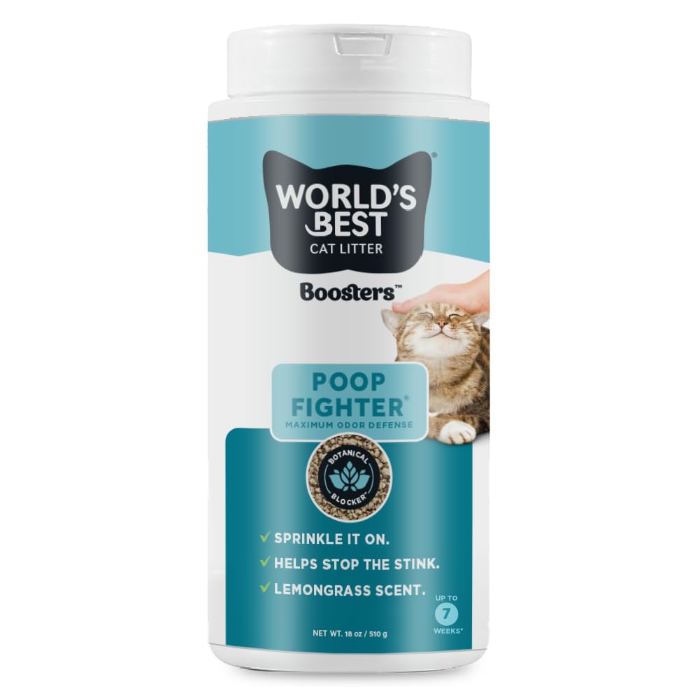 World's Best Cat Litter boîtier avant montrant l'emballage et bénéfice neutralisation des odeurs
