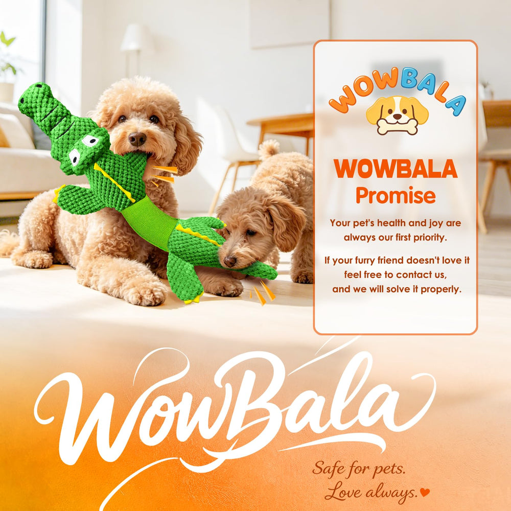 WOWBALA chiot calme avec crocodile pour mastication douce et réconfort