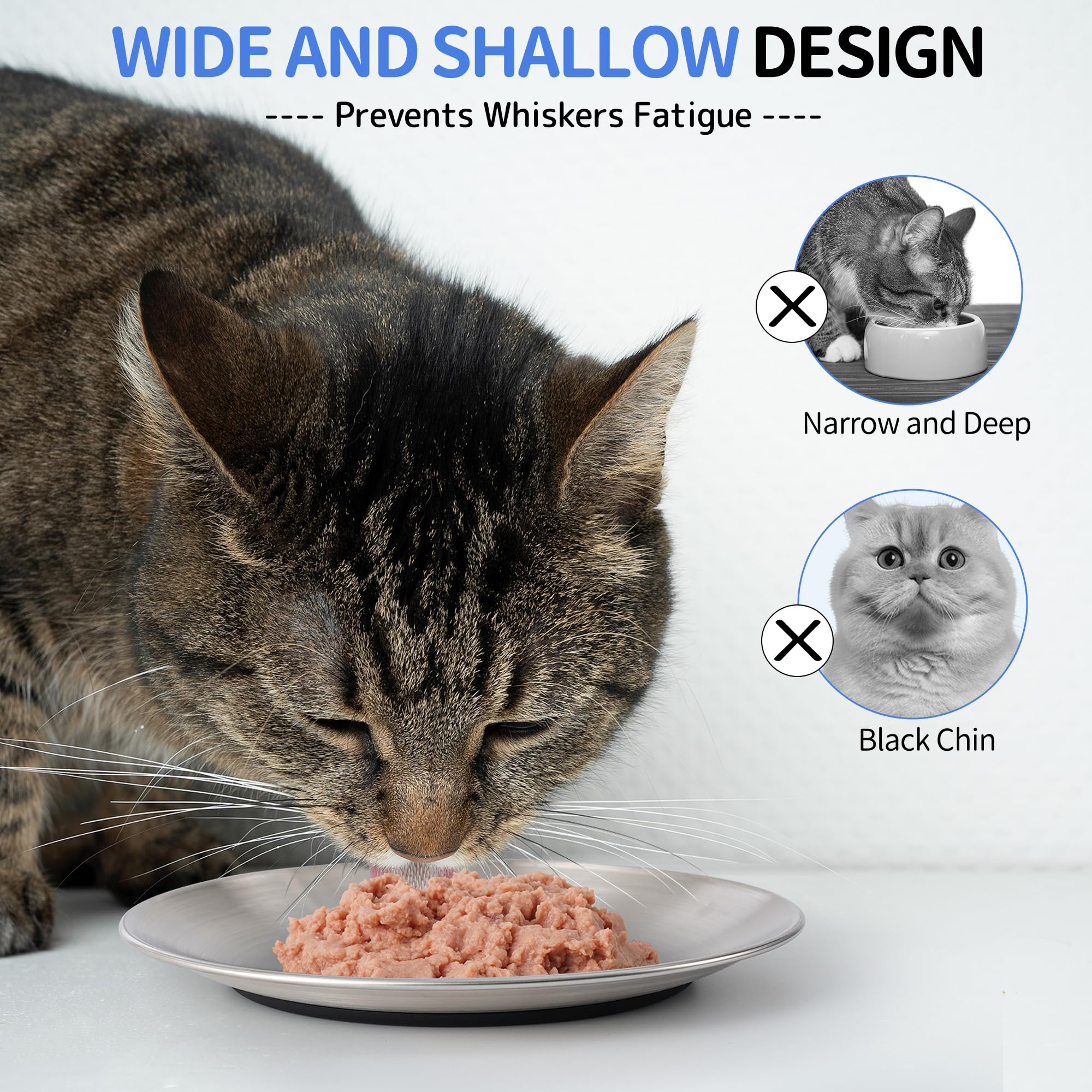 WROSWT chat mange confortablement, réduit fatigue des moustaches